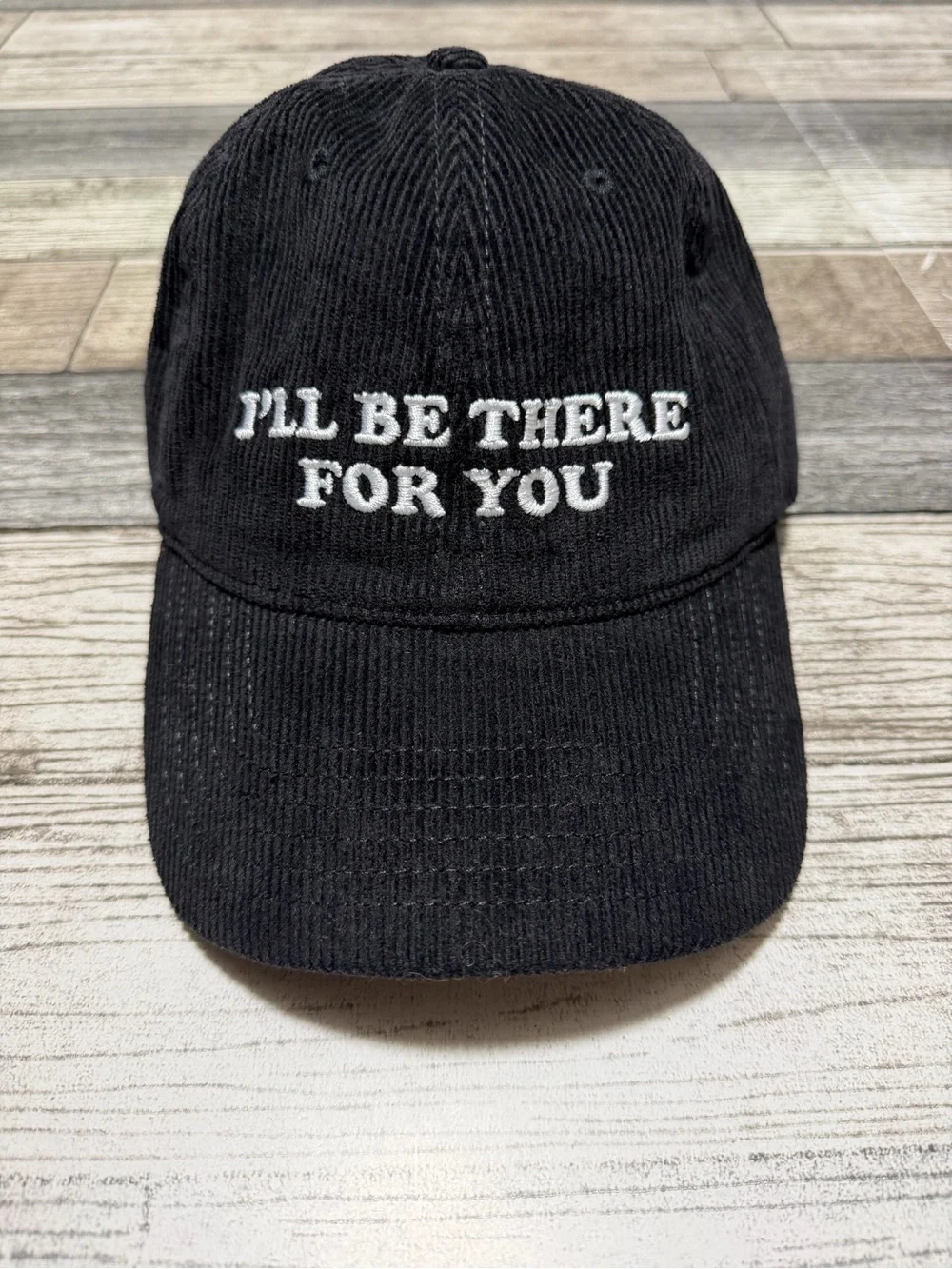 Friends TV Show I’LL BE THERE FOR YOU Corduroy Black Adjustable Dad Hat